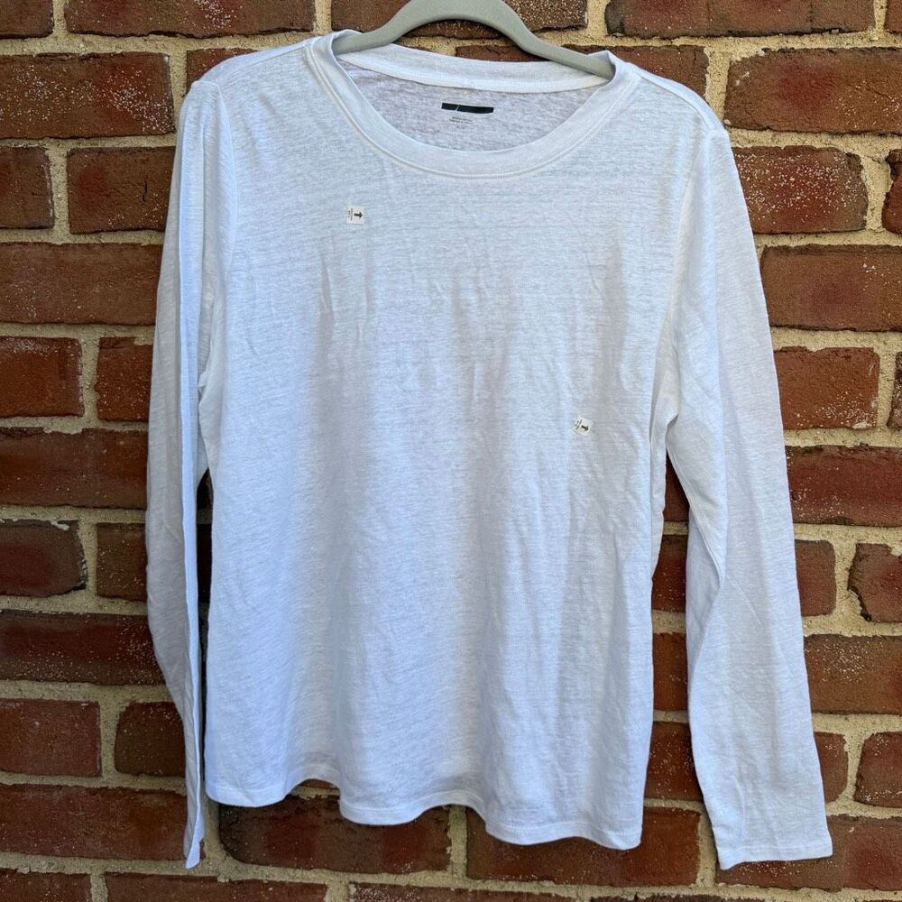 Eileen Fisher Women's Crew Neck Long Sleeve Pullover Top White M NWOT SCRATCH/De